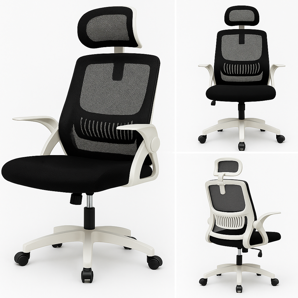 Крісло Diego ErgoFlex сітка біло-чорне