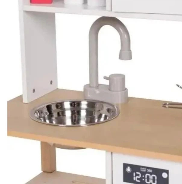 Кухня дитяча ігрова дерев'яна + посуд і спеції звуки Крузель 21933