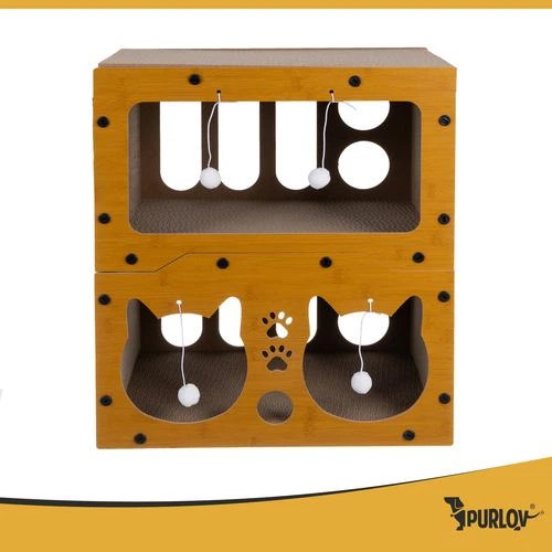 Когтеточка для котів - двоповерховий дім Purlov 27017/n