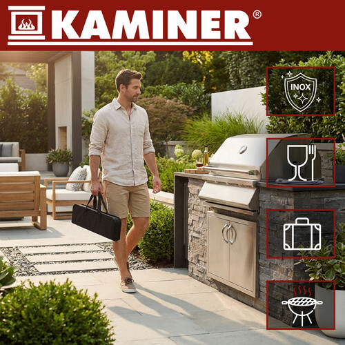 Набір інструментів для барбекю та грилю - набір з 9 аксесуарів + футляр Kaminer 27184 Польща